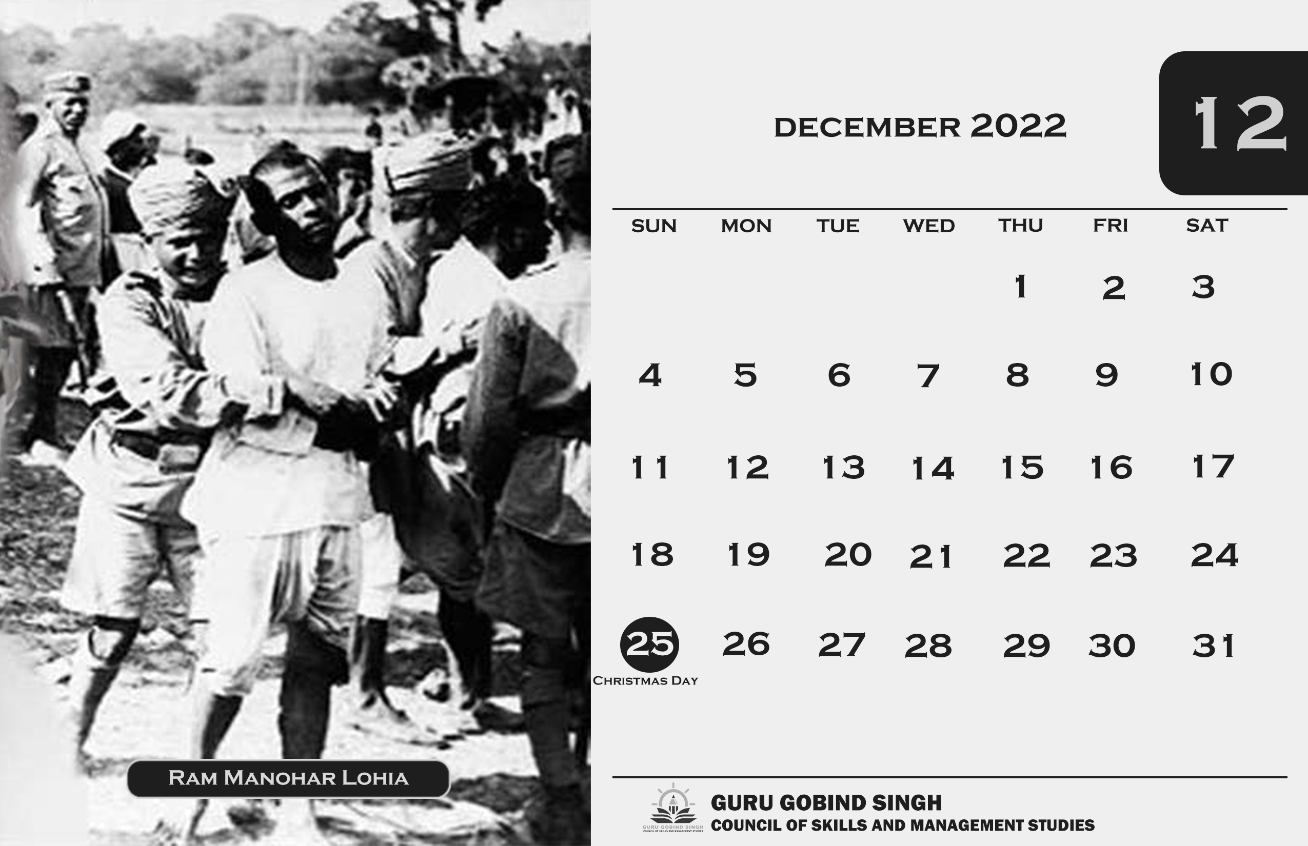 GGSCSMS calendar December